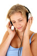Pretty girl listening to the music