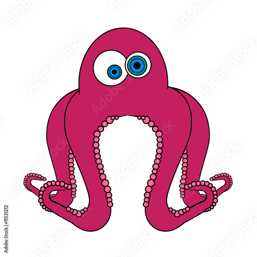 Cartoon Pictures Of Octopus. Octopus Cartoon - Isolated On