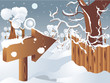 Vector winter landscape with arrow for your design