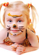 girl in suit of tiger