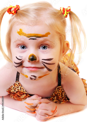 Photo: girl in suit of tiger girl in suit of tiger