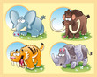 Prehistoric animals with background Prehistoric animals with background