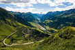 View from the top of Saint Gotthard Pass in Switzerland