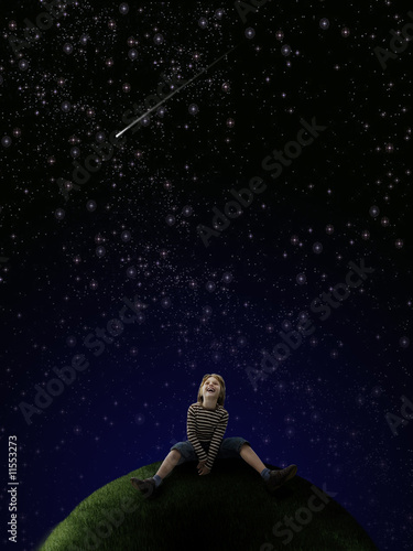 Photo: Boy looking at stars Boy looking at stars
