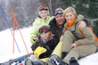 Young family on ski vacation