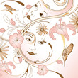 pink floral and woman