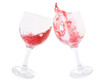 Clinking glasses with red wine