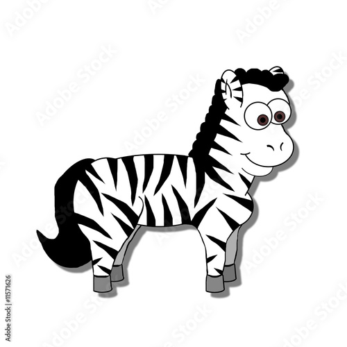 Zebra Cartoon - Isolated On White