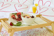 Romantic breakfast in bed