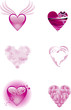 Pink hearts set