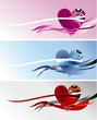 Banners with hearts