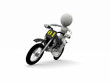 Omino 3d stile cartoon in motocicletta Omino 3d stile cartoon in motocicletta