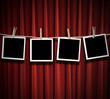 Blank photos hanging