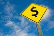Dollar on road sign.