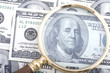 magnifier with money macro magnifier with money macro