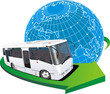 Vector tourist bus