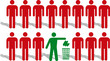 man Silhouette people,  man use the basket for trash