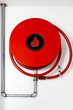 Fire hose on wall