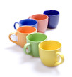 Color cups isolated on white.