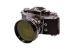 Vintage film slr camera with ultra wide lens Vintage film slr camera with ultra wide lens