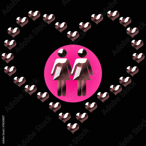 Ilustración: lesbianas enamoradas lesbianas enamoradas
