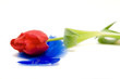 red tulips isolated on white. valentine's day