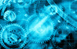 Illustration: Blue gears background Blue gears background