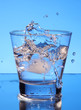 Close up view of the splash in water