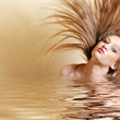 Sexy woman flipping hair