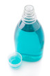 Mouthwash bottle isolated on a white background.