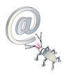 Attack of virus or spy program on an e-mail. Conception