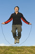 man skipping rope