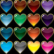 Background with glossy valentines hearts