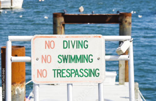 Photo: No diving, no swimming No diving, no swimming