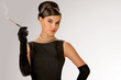 Stylish retro woman smoking