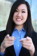 Asian Business Woman Pointing