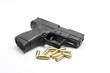 pistol and bullets isolated