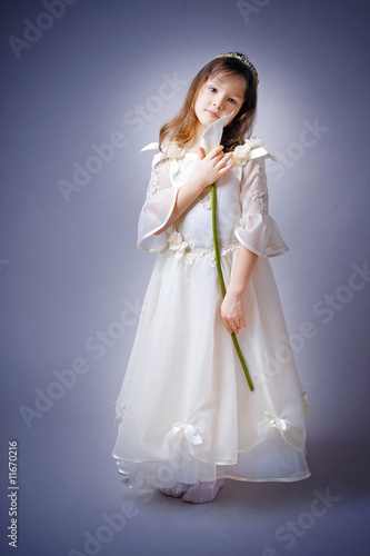 Photo: Little girl princess with flower Little girl princess with flower