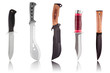 5 different knifes isolated on white