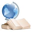 Books and globe,vector Books and globe,vector