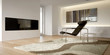 White modern interior with armchair and plasma television