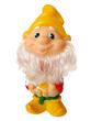 Rubber vintage toy gnome isolated on white