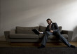 Businessman working at home