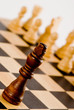 Chess on white - lonely black king against whites
