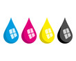 Illustration: CMYK Farbtropfen CMYK Farbtropfen