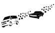 Car hunting a bus