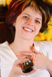 woman with control panel