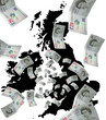 Illustration: British map and money British map and money