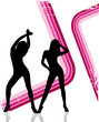 retro background in pink