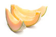 3 Spalten von Melone auf weißem Hintergrund